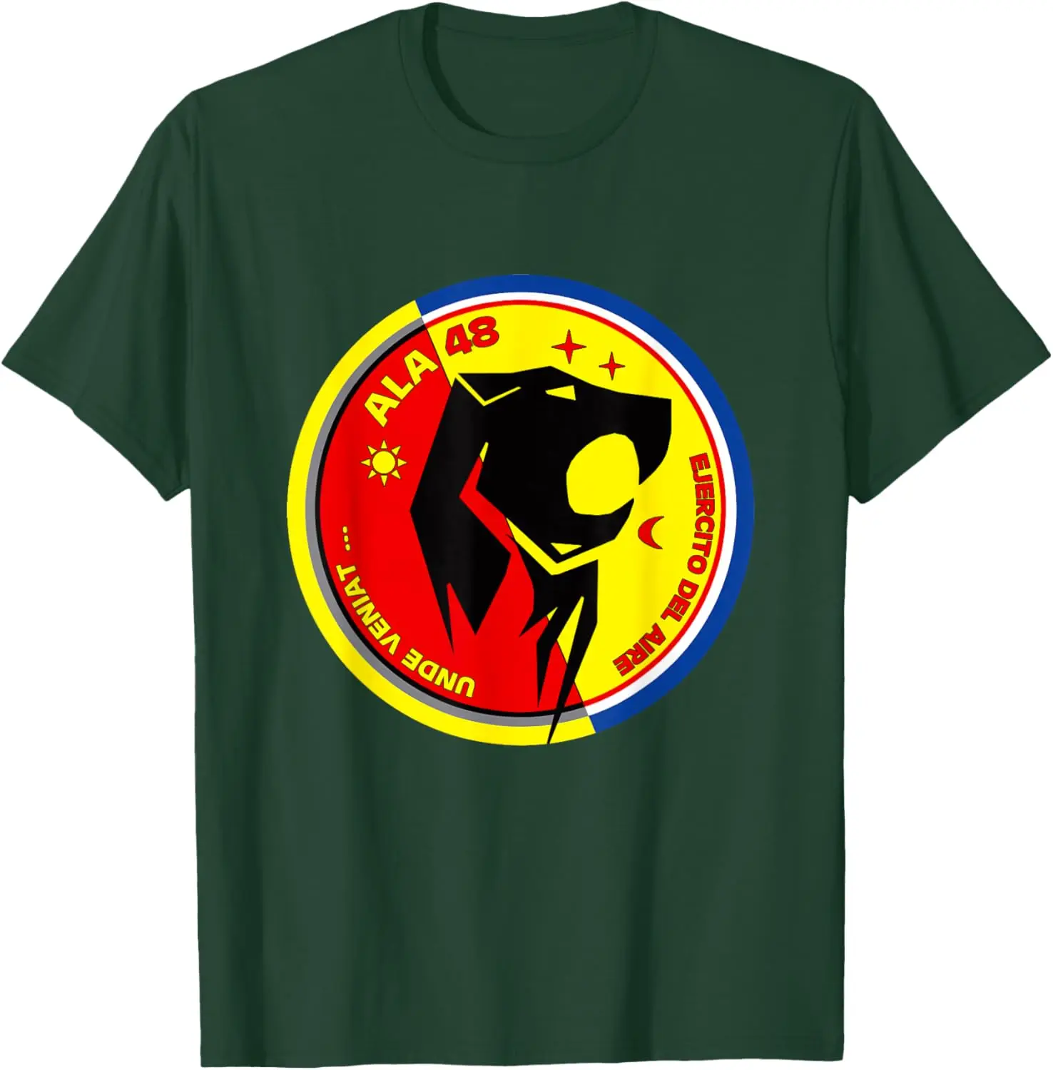 Emblema Ala 48 Ejército Aire Español Camiseta T-shirt Short Sleeve Casual 100% Cotton Shift
