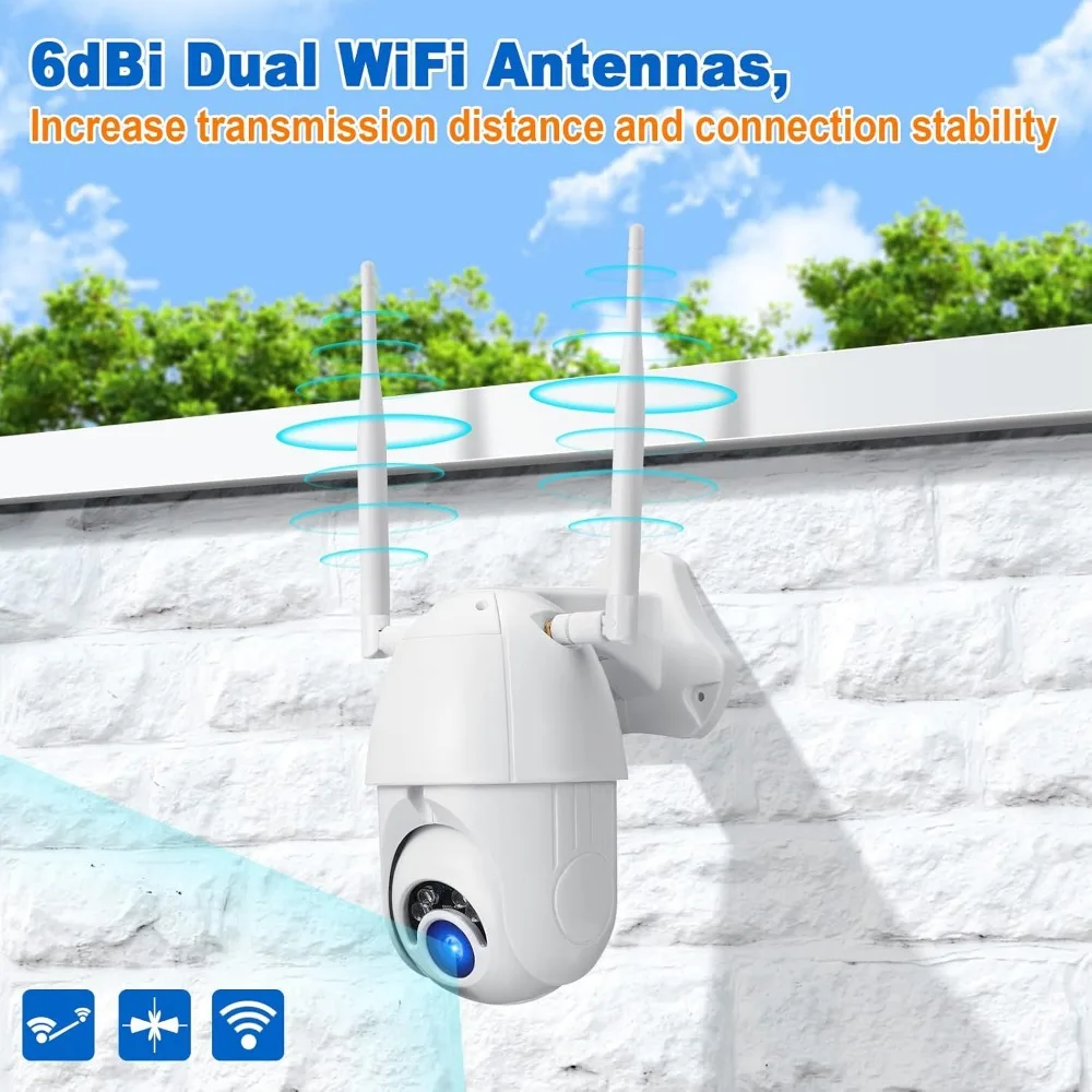 2.4G 5.8G WiFi Antenna 6dBi 2.4GHz 5GHz White Rubber Antennae RP SMA Male for Security Camera Surveillance Recorder WiFi Router