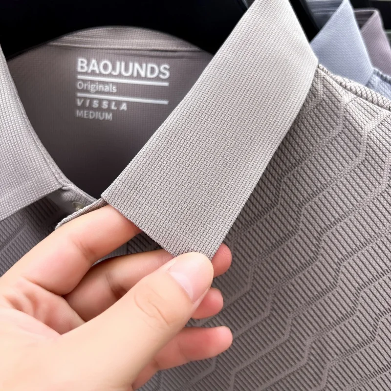 Designer-Marken-Poloshirt für Herren mit Aufdruck, Herbst-Neuheit, Lässiges Einfarbiges Langarm-Revers-T-Shirt, Luxuriöse Business-Herrenbekleidung – Detail 15