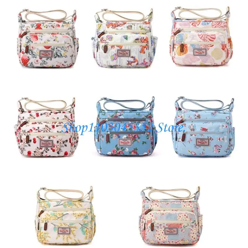 

A3PE Women Shoulder Bag Flower Print Bag Handbag Purse Shopping Bag Large Capacity Crossbody Bag for Daily