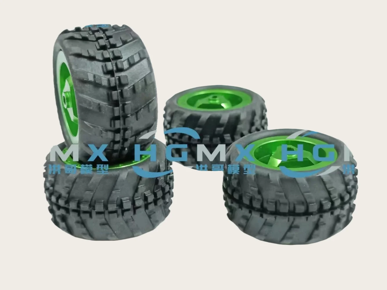 FATJAY Metal Wheel Hub & Big Foot Tires for MINI-Q MINI-Z MINI-D WLtoys Kyosho Buggy Mini RC Car Upgrade Parts