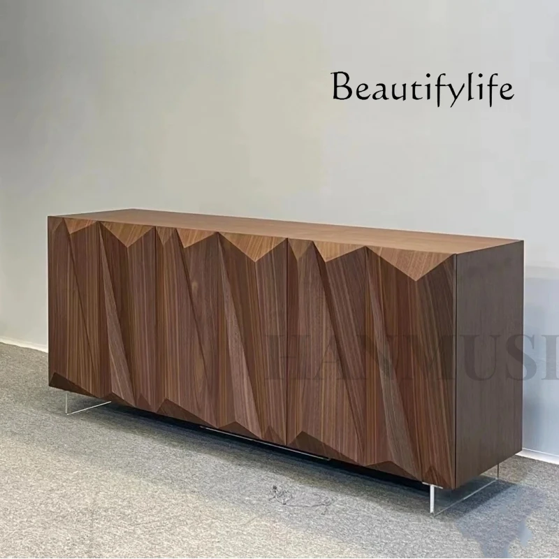 Nordic retro style dining side cabinet living room Japanese solid wood storage modern design bedroom wave locker