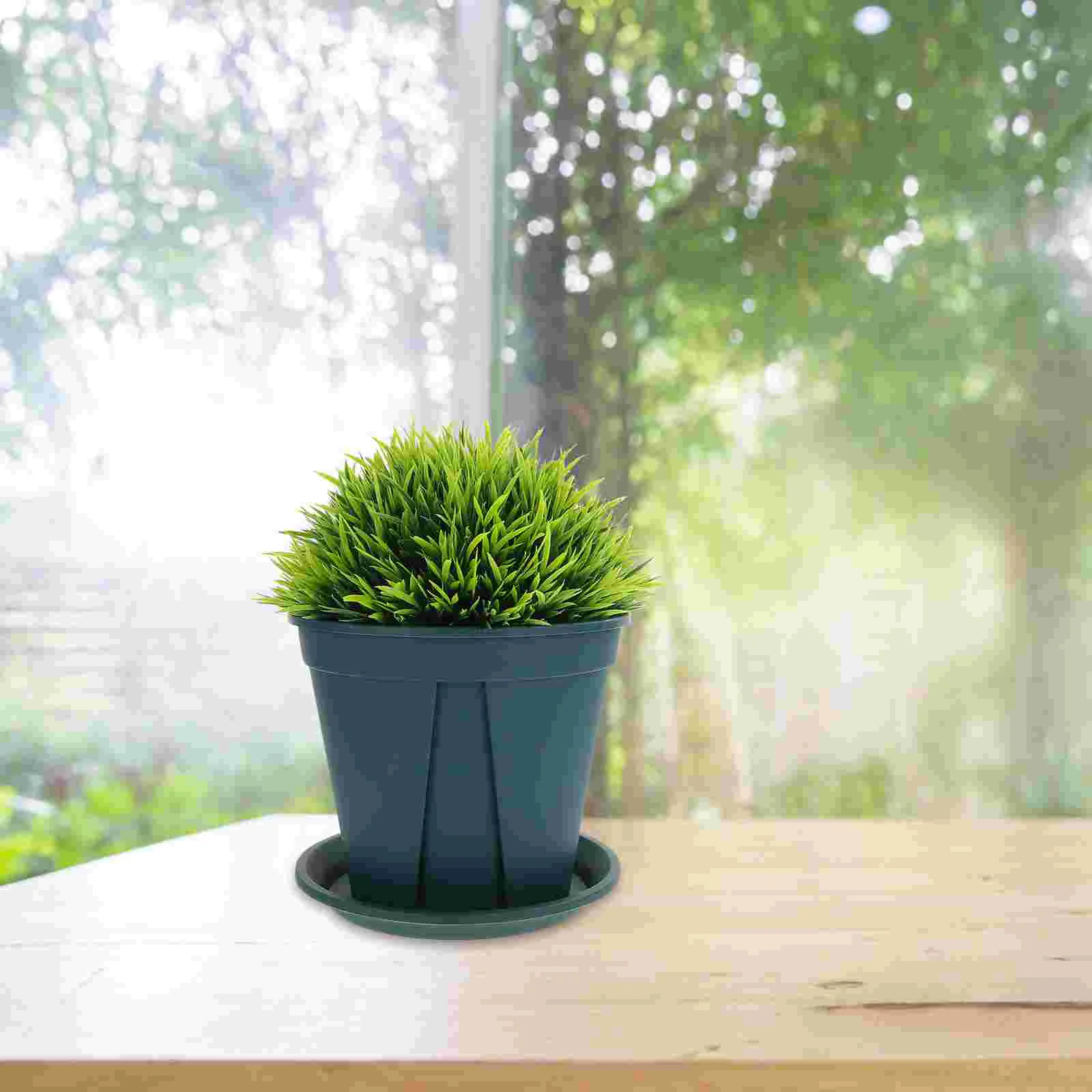 Juego de macetas de plástico para jardinería, taza de Nutrición de plantas, bandejas de inicio, decoración al aire libre, 8 juegos