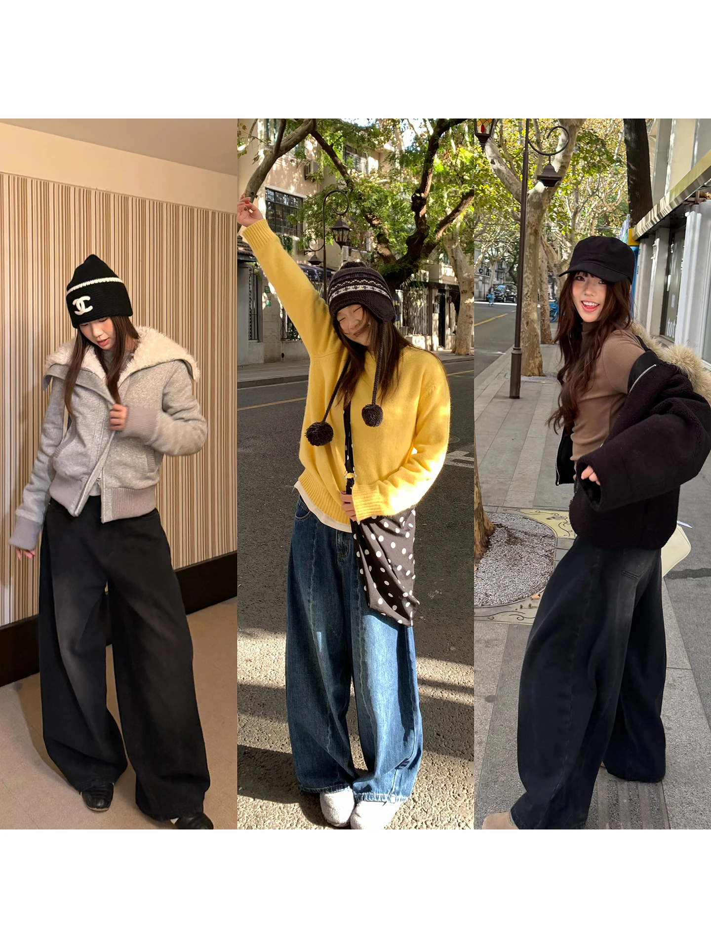 

Модные джинсы прямого кроя для женщин, повседневные, с эффектом потертости, в стиле ретро, на все сезоны, китайский бренд