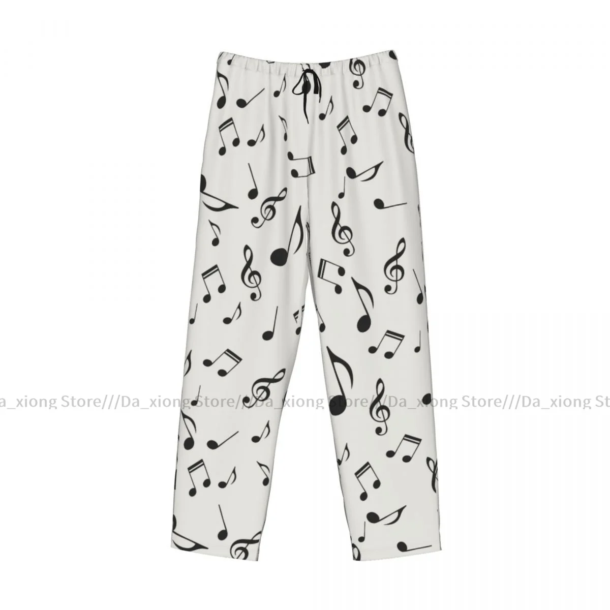 Men's Sleepwear Loose Sleep Pants Pajamas Musical Notes Long Lounge Bottoms Casual Homewear