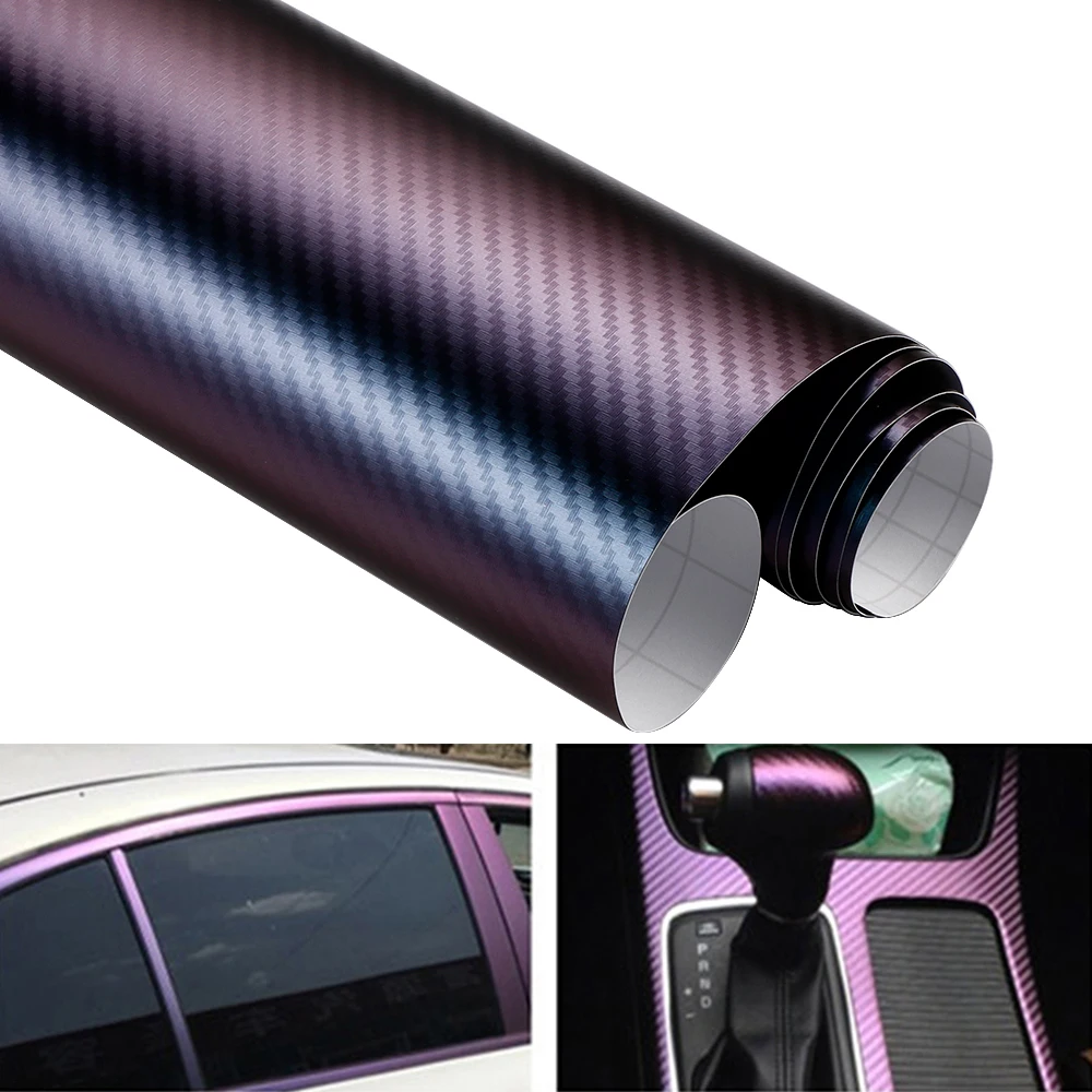 

50*400/600cm 3D Chameleon Vinyl Film Auto Body Carbon Fiber Protective Stickers for Car Exterior Decoration Custom Accessories