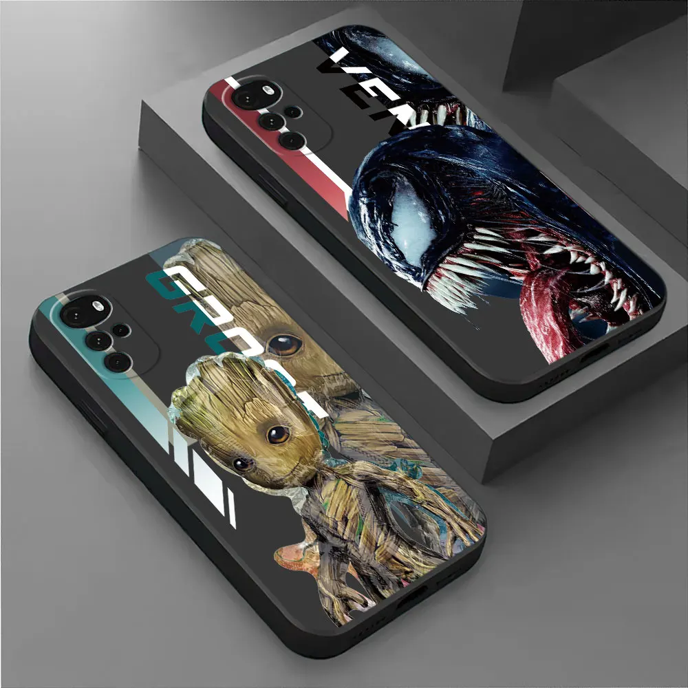 Phone Case for Motorola Moto G60 G60s G32 G52 G72 G200 5G G53 G73 G50 G31 G22 G71 G30 G51 Marvel Avengers Cover Black Soft