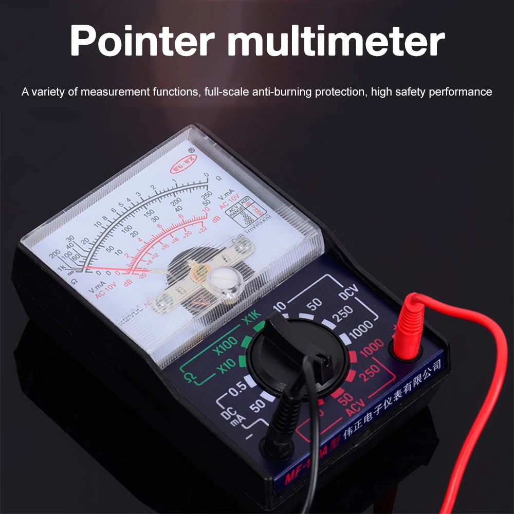 MF-110A Multimeter Portable Electric Analog Multitester Pointer Voltmeter Ammeter AC/DC Voltage Current OHM Multi Meter Tester