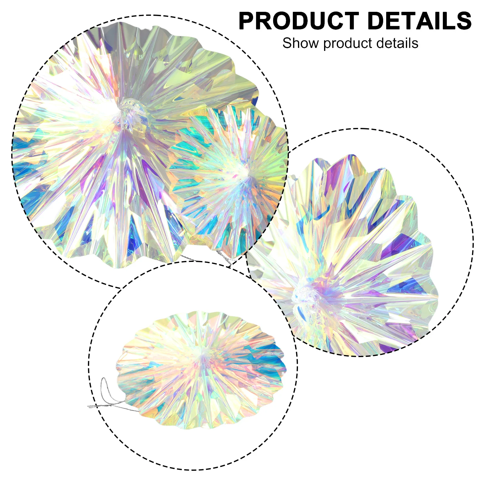 Folding Fans Iridescent Fans Hanging Party Rainbow Replacement Resuable Round Shine Spare Parts Wedding Brand New