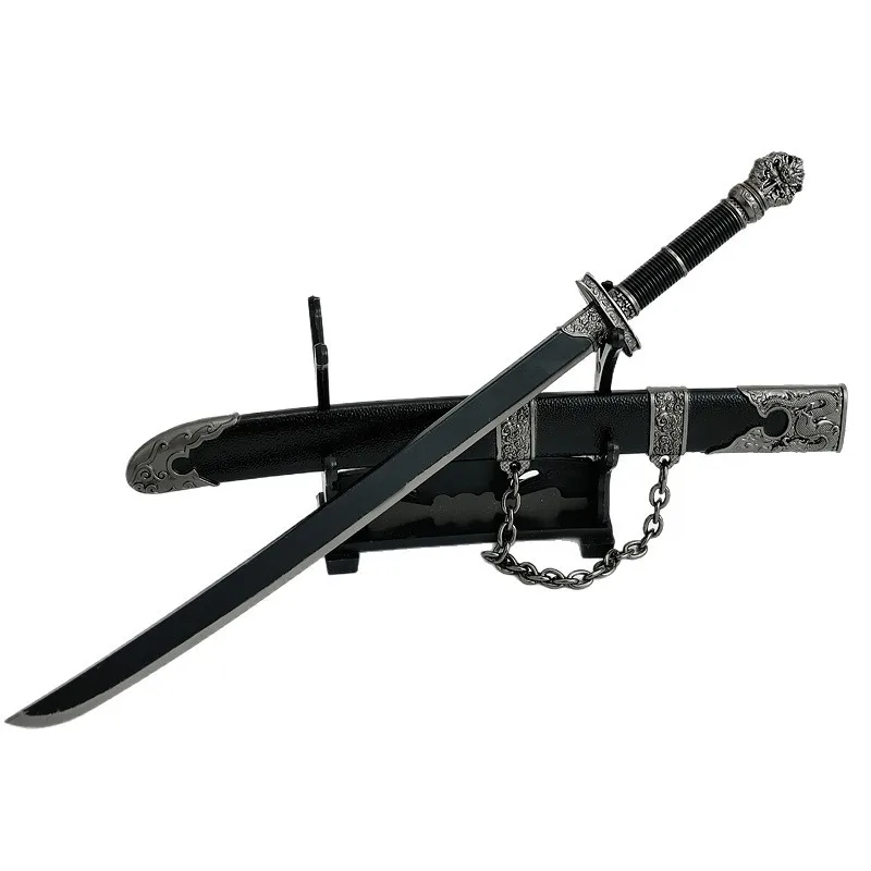 โมเดลอาวุธประกอบฉากอนิเมะ ทอมบ์ เรดดิ้ง รุ่นมินิ ปืนโบราณสีดำทอง ขนาด 22 ซม. พร้อมปลอก ของขวัญสำหรับเด็กผู้ชาย ของสะสม พวงกุญแจ