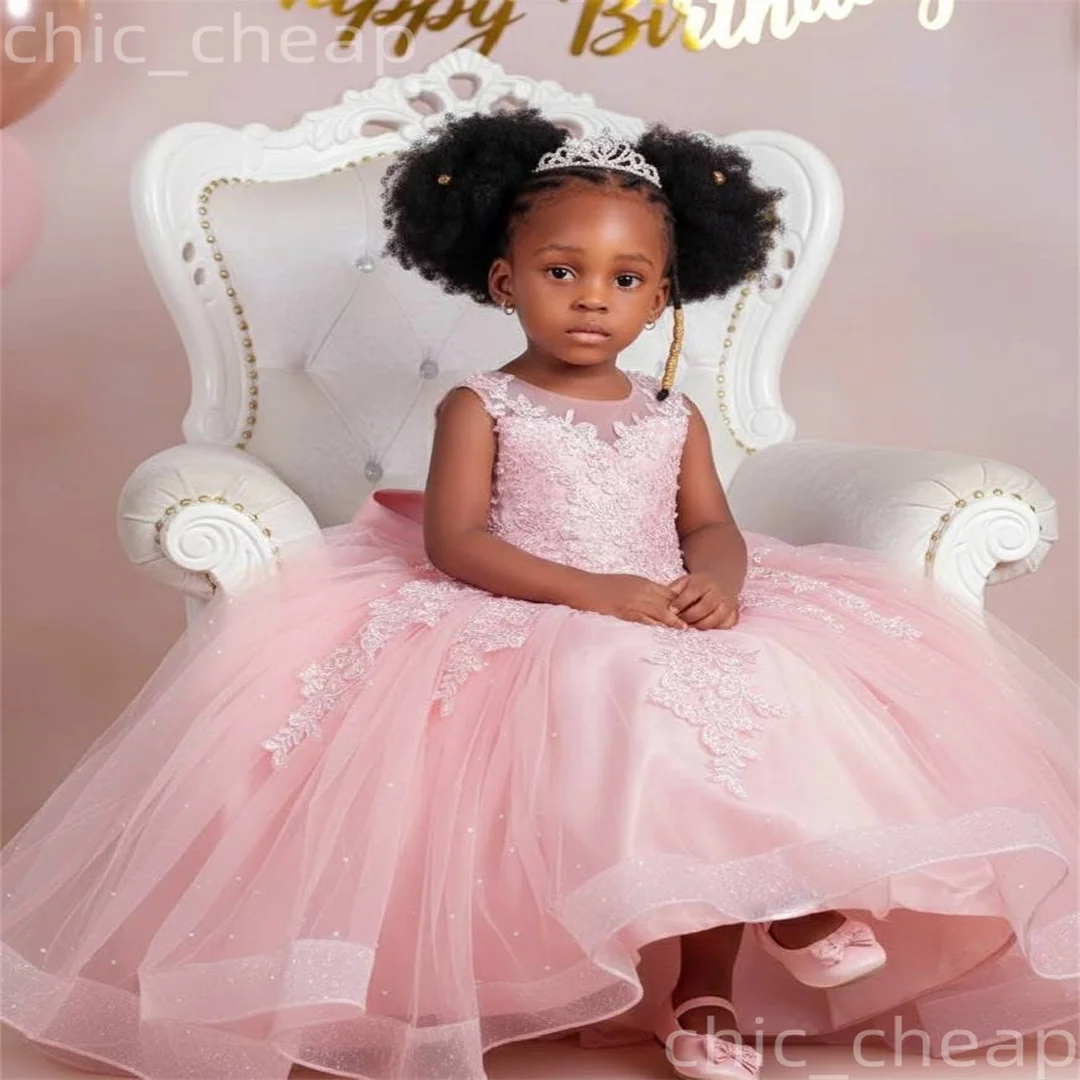 بالتواصل اللباس زهرة فتاة فساتين الدانتيل اللؤلؤ القوس تول خمر فتاة صغيرة عيد الميلاد الفلاحي عيد ميلاد التعميد توتو اللباس #3