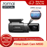 70mai Dash Cam M500 1944P 170FOV 70mai Car DVR Camera Recorder Built-in GPS ADAS 24H Parking Monitor eMMC built-in Storage