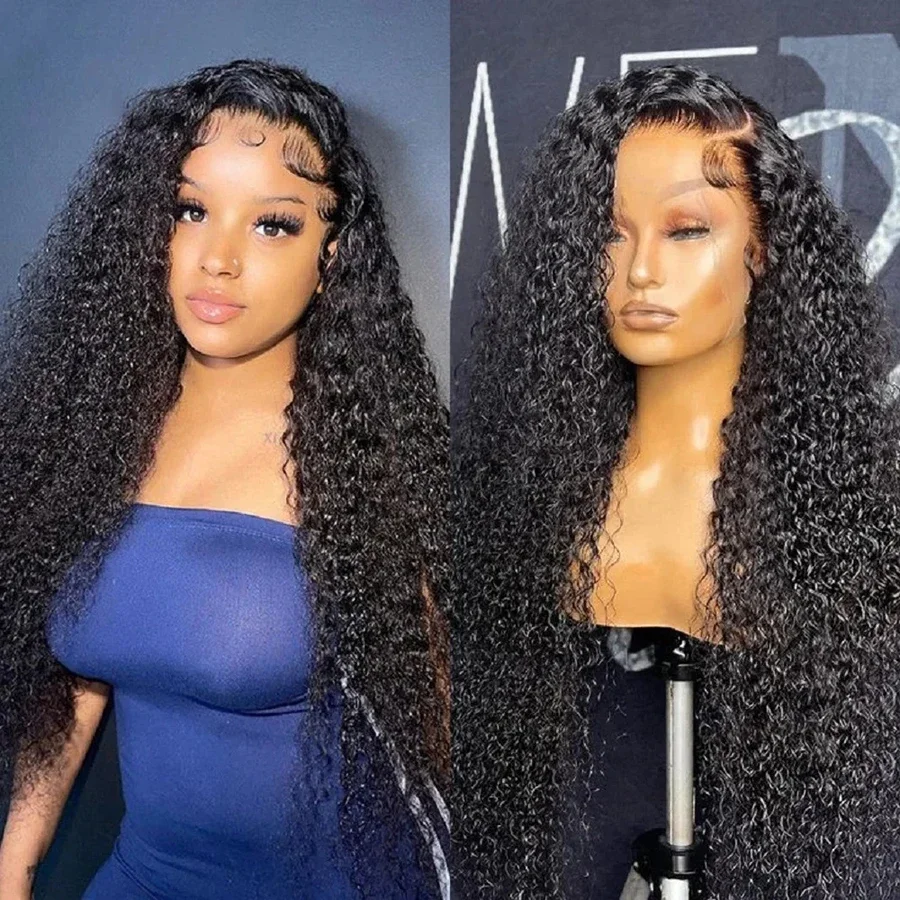 

Curly Hair Lace Front Human Hair Wigs With Baby Hair Pre Plucked Bleached Knots Bling Hair Remy 13x4 Lace Frontal Wigs For Women