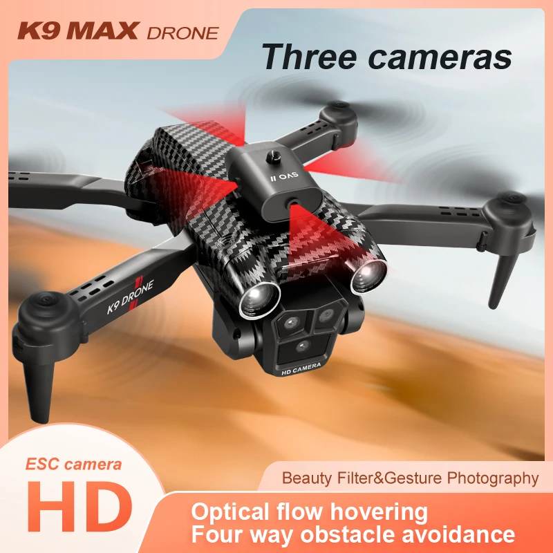 KBDFA New Professional K9 Drone 4k Wide-angle  Aerial Camera WiFi FPV Folding Dron RC Helicopter Quadcopter Children's Toy Gift