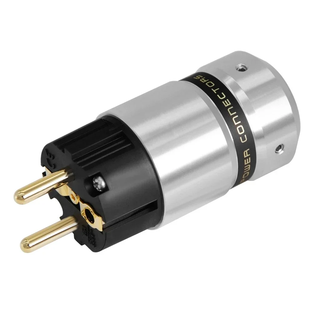 

High Quality Gold Plated Schuko Power Plug IEC Connector for DIY Mains Power Cable - Hi-End Electrical Accessory