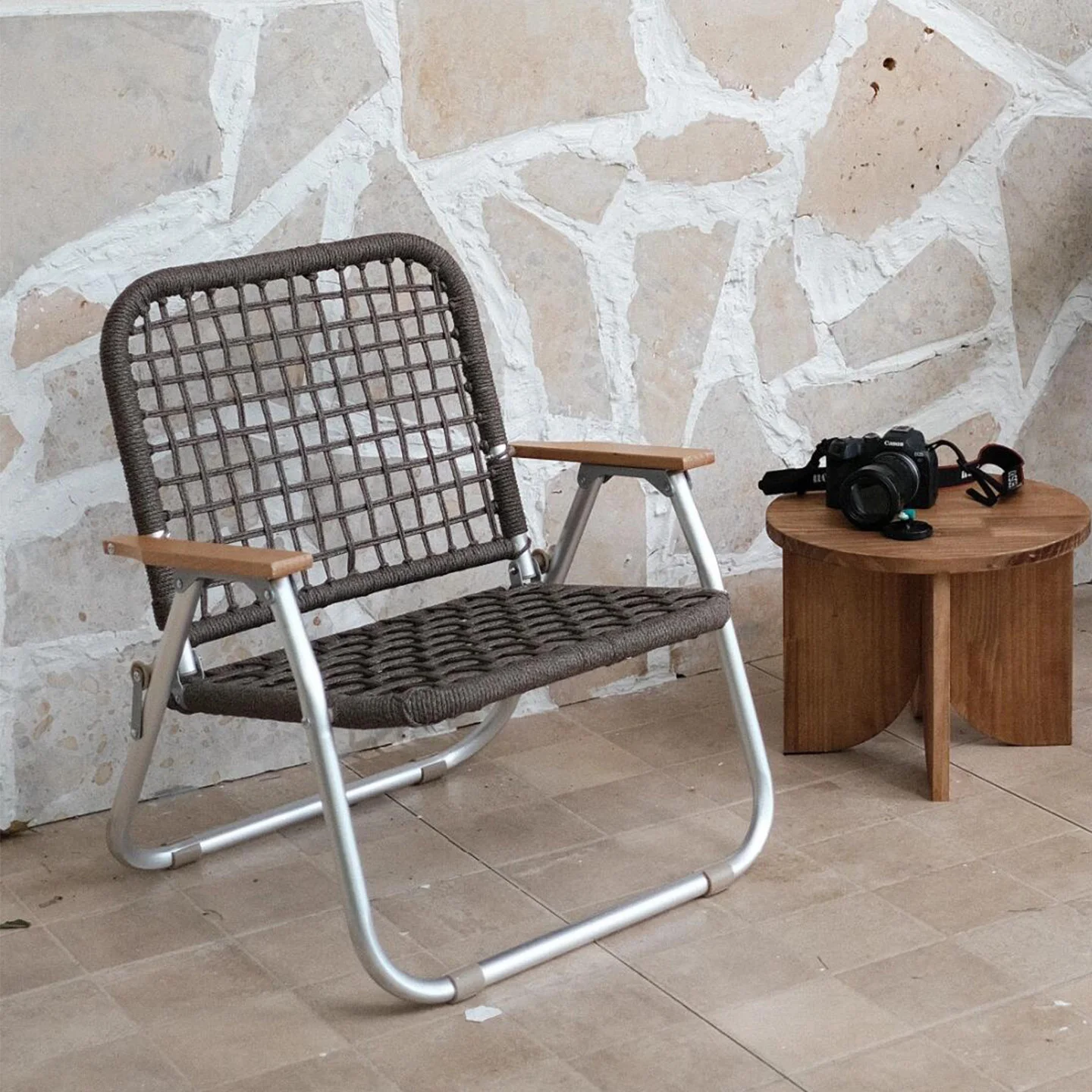 ee-Outdoor Rattan Folding Chair Courtyard Aluminum Alloy Chair Home Balcony Chairs Portable Single