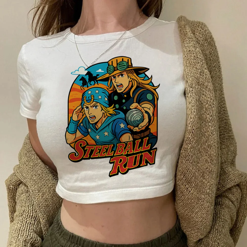 Steel Ball Run Jojo Bizarre Adventure crop top ladies y2k korean fashion grunge t-shirt scene  gyaru streetwear cute cutecore