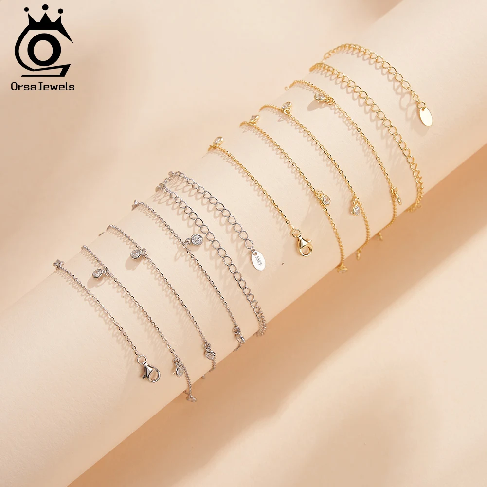 ORSA JEWELS 925 Sterling Silver Body Sexy Waist Chain Adjustable Sexy Bikini Body Belly CZ Chain for Women Summer Jewelry CW01