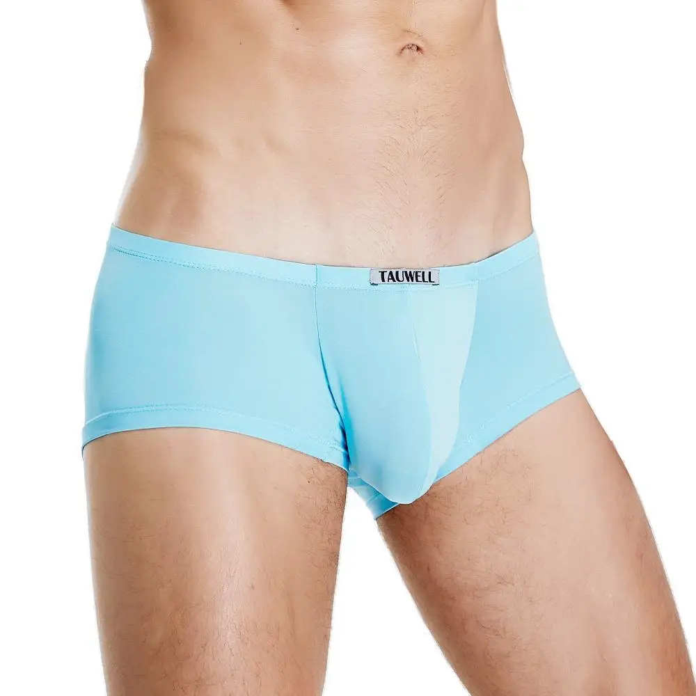 TAUWELL Men\'s Ice Silk Boxers Briefs Breathable Slim Sexy Underwear U convex Design Solid Color Underpants Men Boxershorts