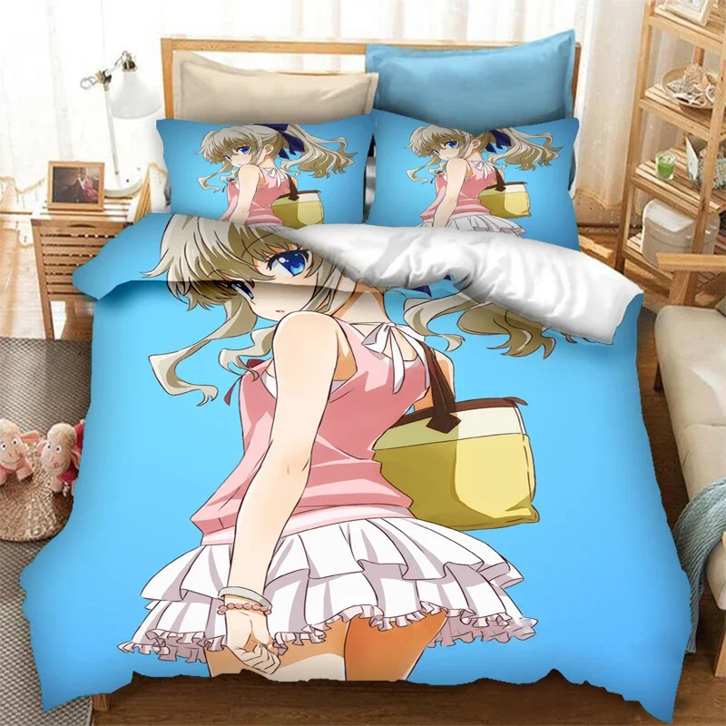 

3PCS Single-sided Printed Quilt Cover Anime Charlotte Printed Bedding Sets Comfortable Bedspreads Comforter Duvet Birthday Gift