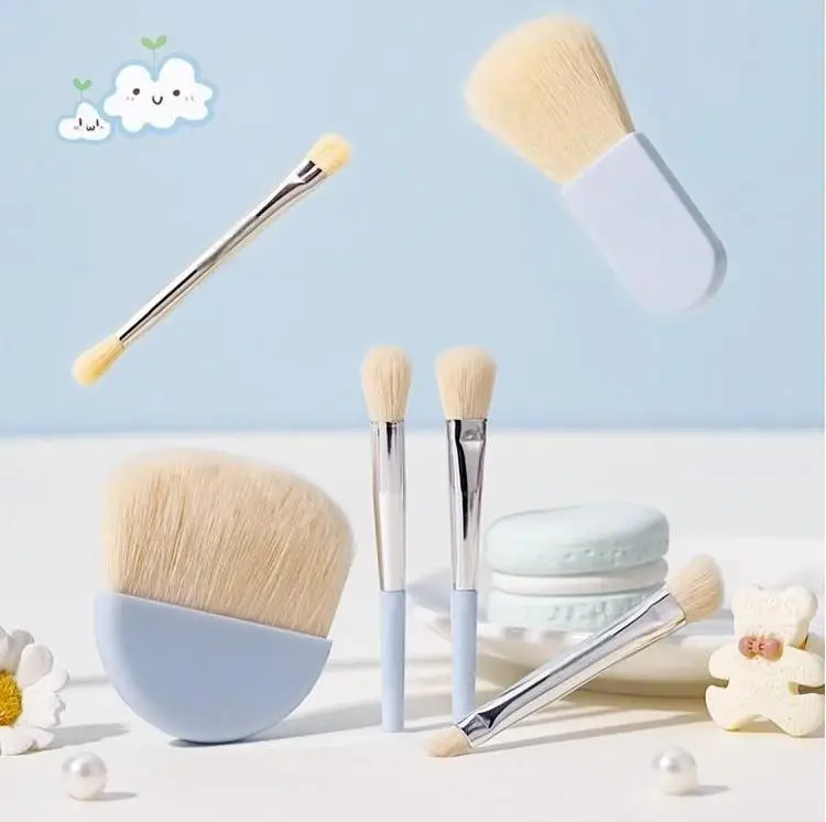 6Pcs/set Mini Portable Makeup Brushes Set With Box Cosmetic Powder Foundation Blush Blending Concealer Makeup Tool
