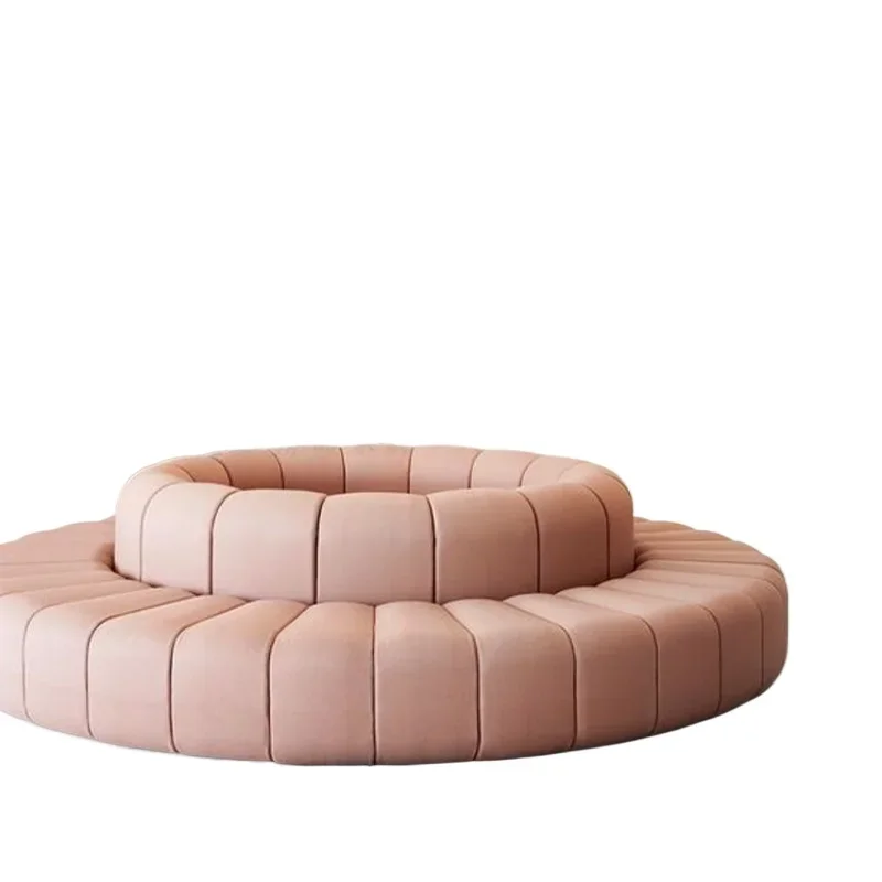 

Creative leisure reception special-shaped back-to-back two-way fabric designer hotel beauty salon clothing store round sofa