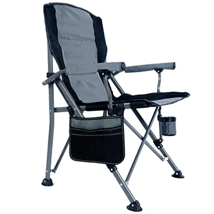 

Camping Chair for Adults Heavy Duty 330lbs Capacity Folding Chairs for Outdoor 600D Oxford Mesh High Back Camping Chairs with A