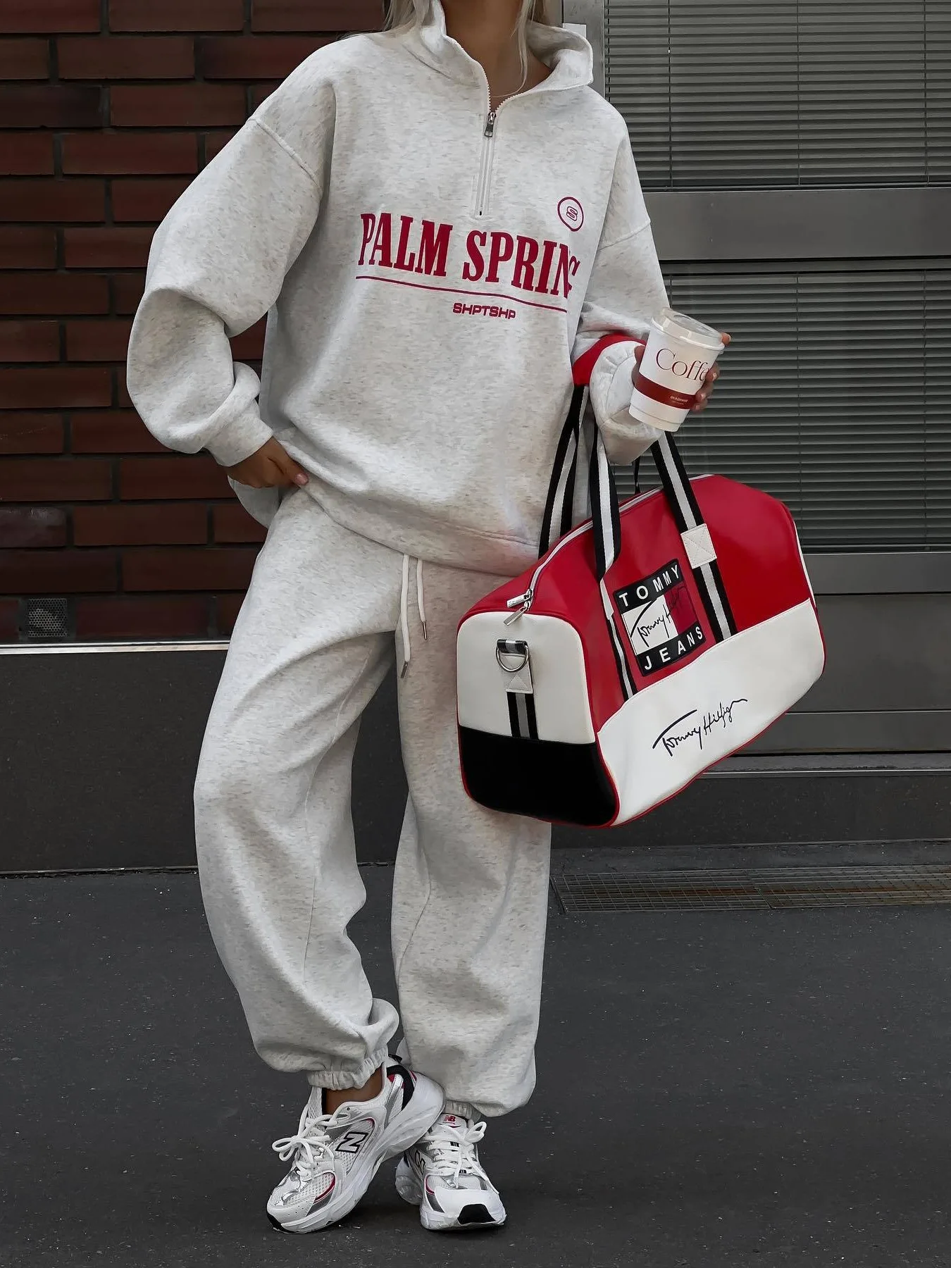 

Толстовка с буквенным принтом на молнии и брюки для бега, комплект из двух предметов, пуловер с высоким воротником, топы + длинные брюки, женская одежда