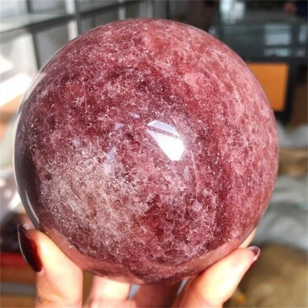 

Natural Rare Strawberry Quartz Crystal Ball, Home Decoration, Natural Stone Cutting, Polishing