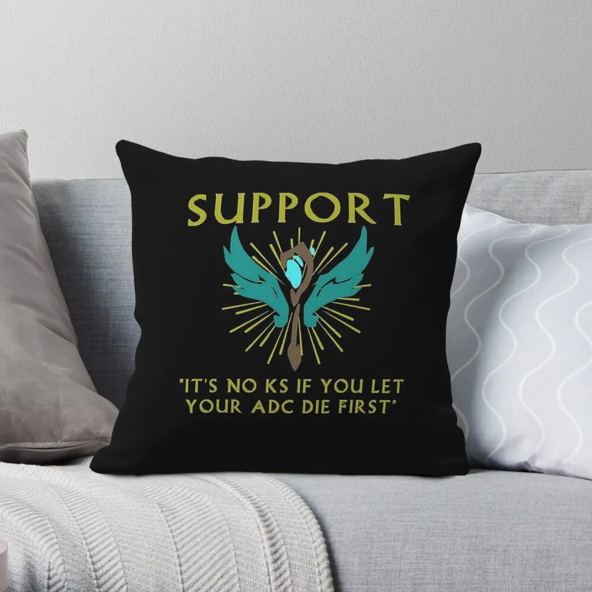 Lol It's No Ks If You Let Your Adc Die First Square Pillowcase Polyester Linen Velvet Pattern Zip Throw Pillow Case Room Cushion-image