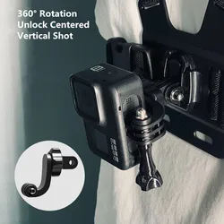 Adaptateur de support d'invite verticale rotatif à 360 ° pour GoPro, Hero13, 12, 11, 10, DJI, casque de moto, mentonnière, support de montage, accessoires de caméra