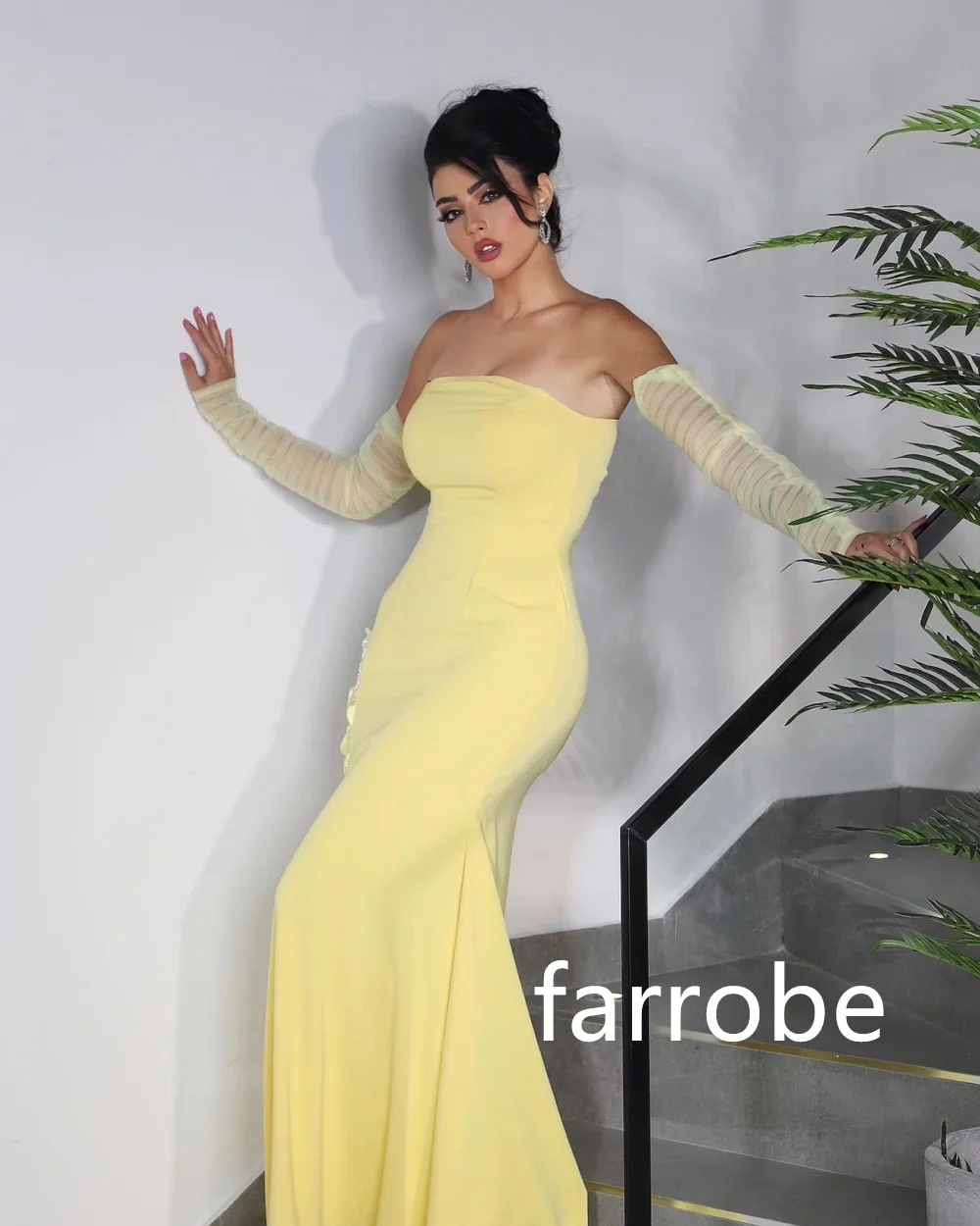 Customized Sexy Jersey Pleat Mermaid Strapless Midi Dresses Bespoke Occasion Dresses Classic Exquisite Modern Style Pastrol Unis