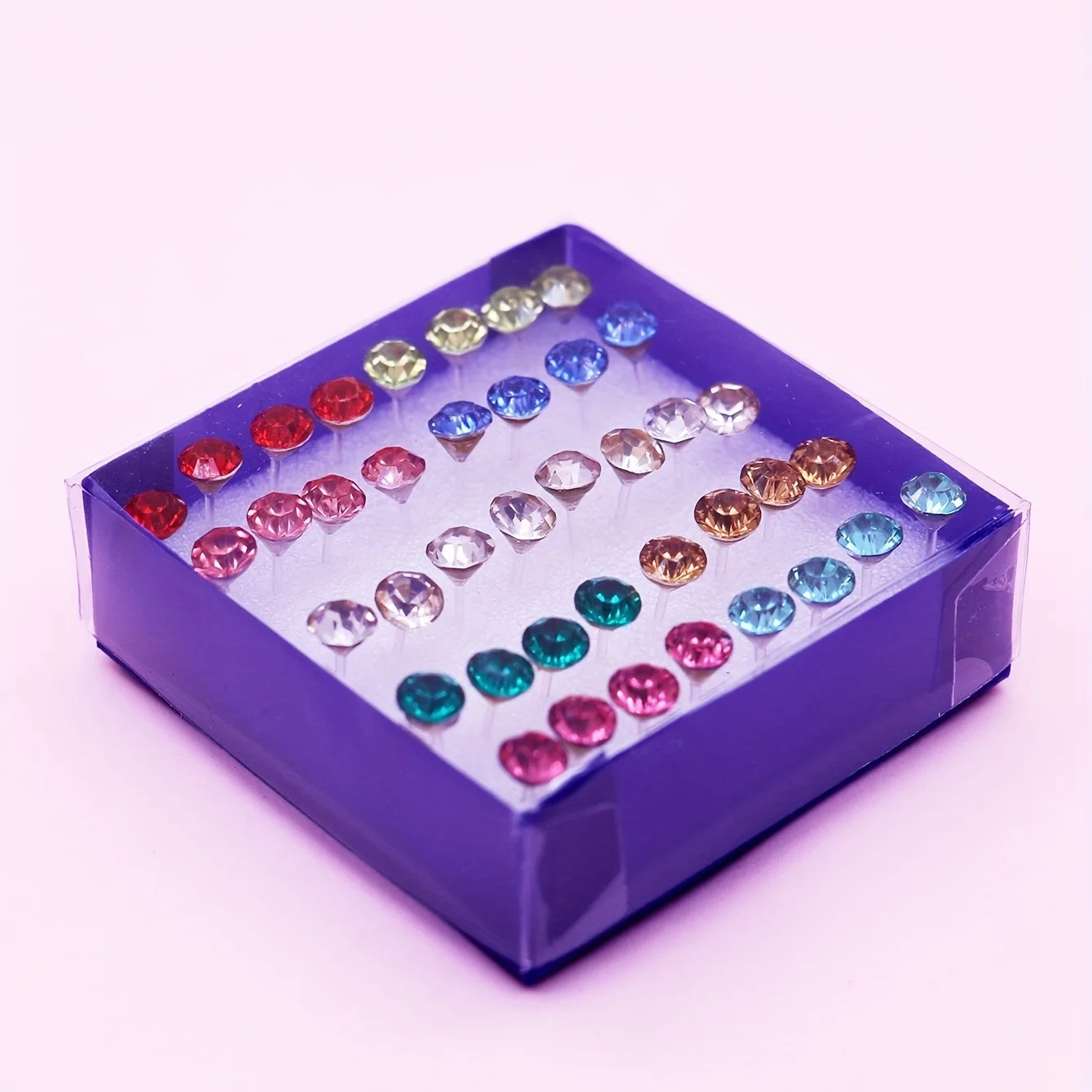 20 Pair/Set Women Girl Rhinestone Crystal Ear Stud Earrings Party Elegant Simple Daily Wear Earring Jewelry Gift 2.5 3 4 5mm