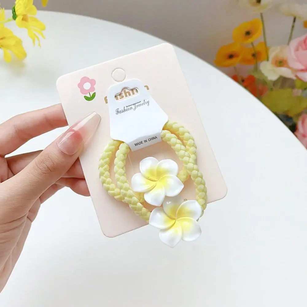 Hair Rope Plumeria Flower Hair Clip Traditional Hair Clip Egg Flower BB Clip Yellow Hair Ornaments Flower Barrette Headdress