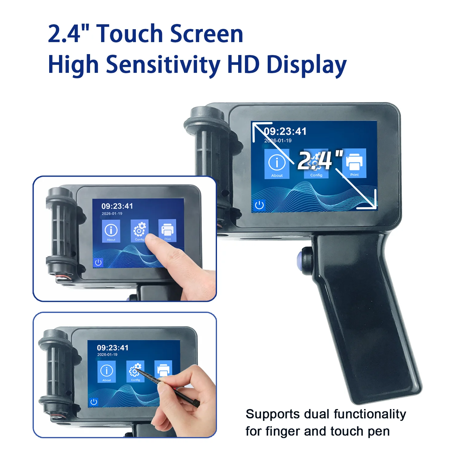 EURANNIT E14 Portable Handheld Inkjet Printer Non-encrypted Mini Printer Text QR Barcode Image Logo Date Coding Machine