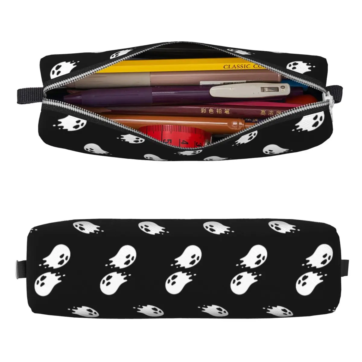 Halloween Spooky Pencil Cases Pencilcases Pen Holder for Student Large Storage Bags School Supplies Cosmetic Stationery