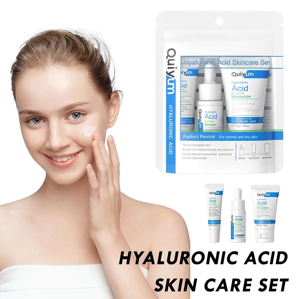 

Hyaluronic Acid Smooth Wrinkle Skincare Set Moisturizing Kit Retinol Serum-Face - Facial Firming Skincare Moisturizer-Eye H4X2
