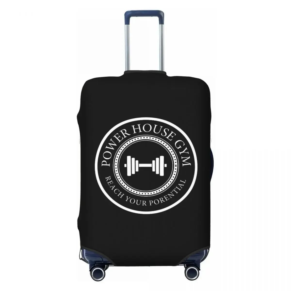 

Custom Powerhouse Gym Travel Luggage Cover Dust Proof Bodybuilding Fitness Muscle Suitcase Cover Protector Fit 18-32 Inch