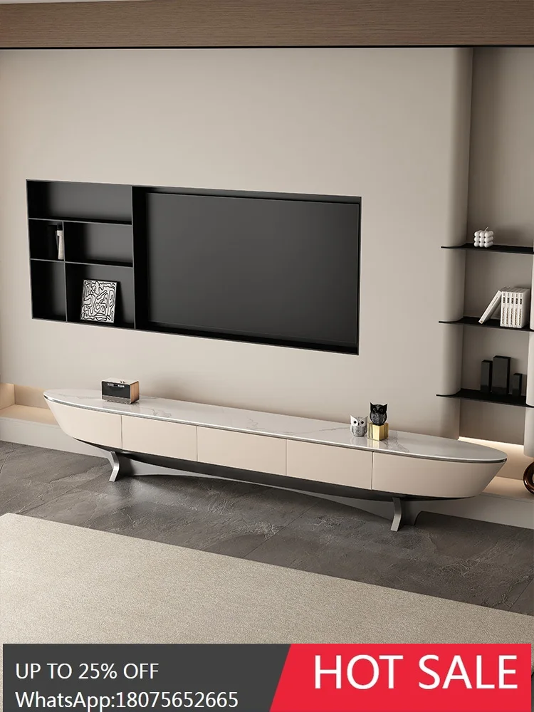 RWJ Designer Net Red Sail Ship Type Floor TV Cabinet and Tea Table Combination