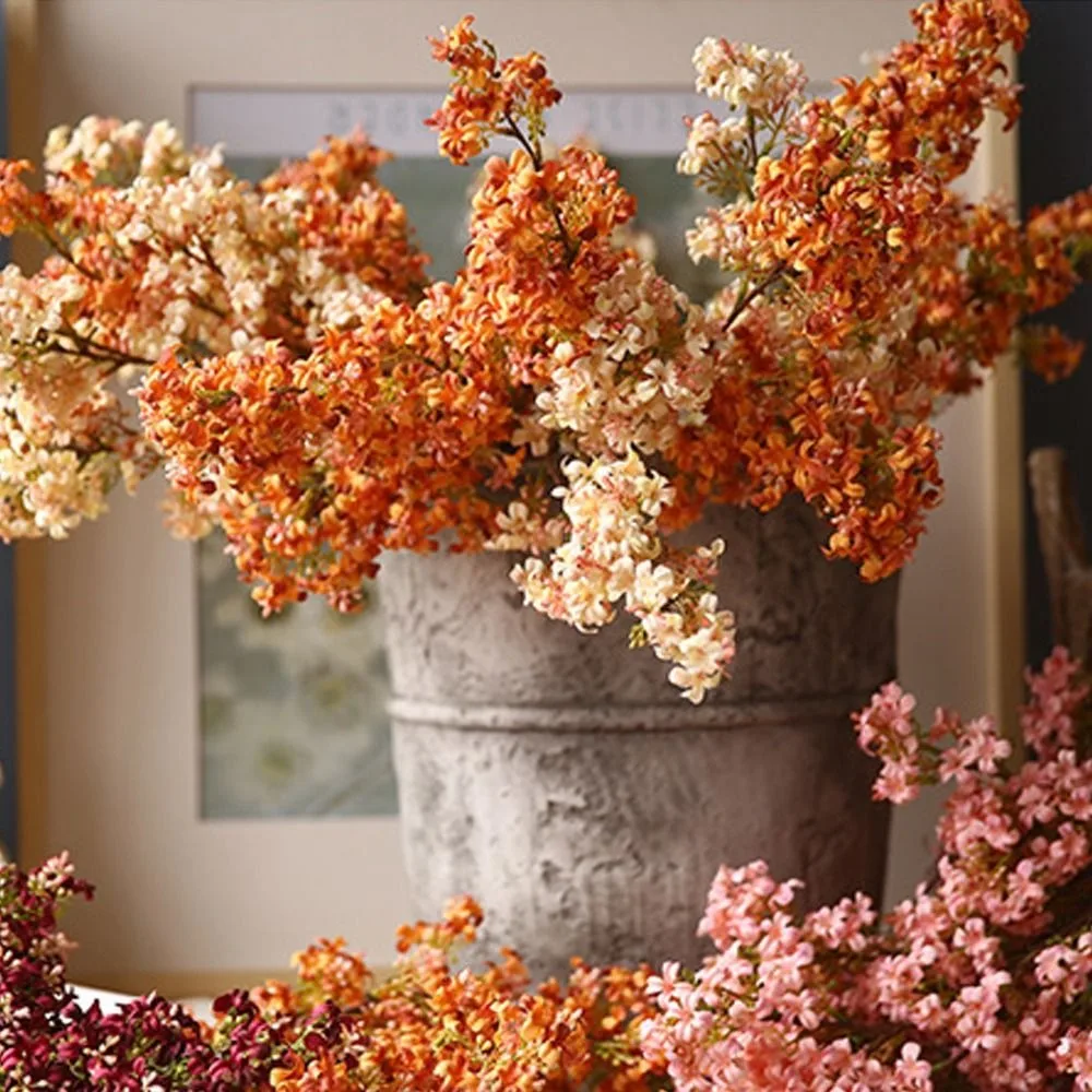 Искусственный цветок сирени в стиле ретро, реалистичный невыцветающий тимьянский цветок, сделай сам, изысканный искусственный цветок, украшения для магазина вечеринок