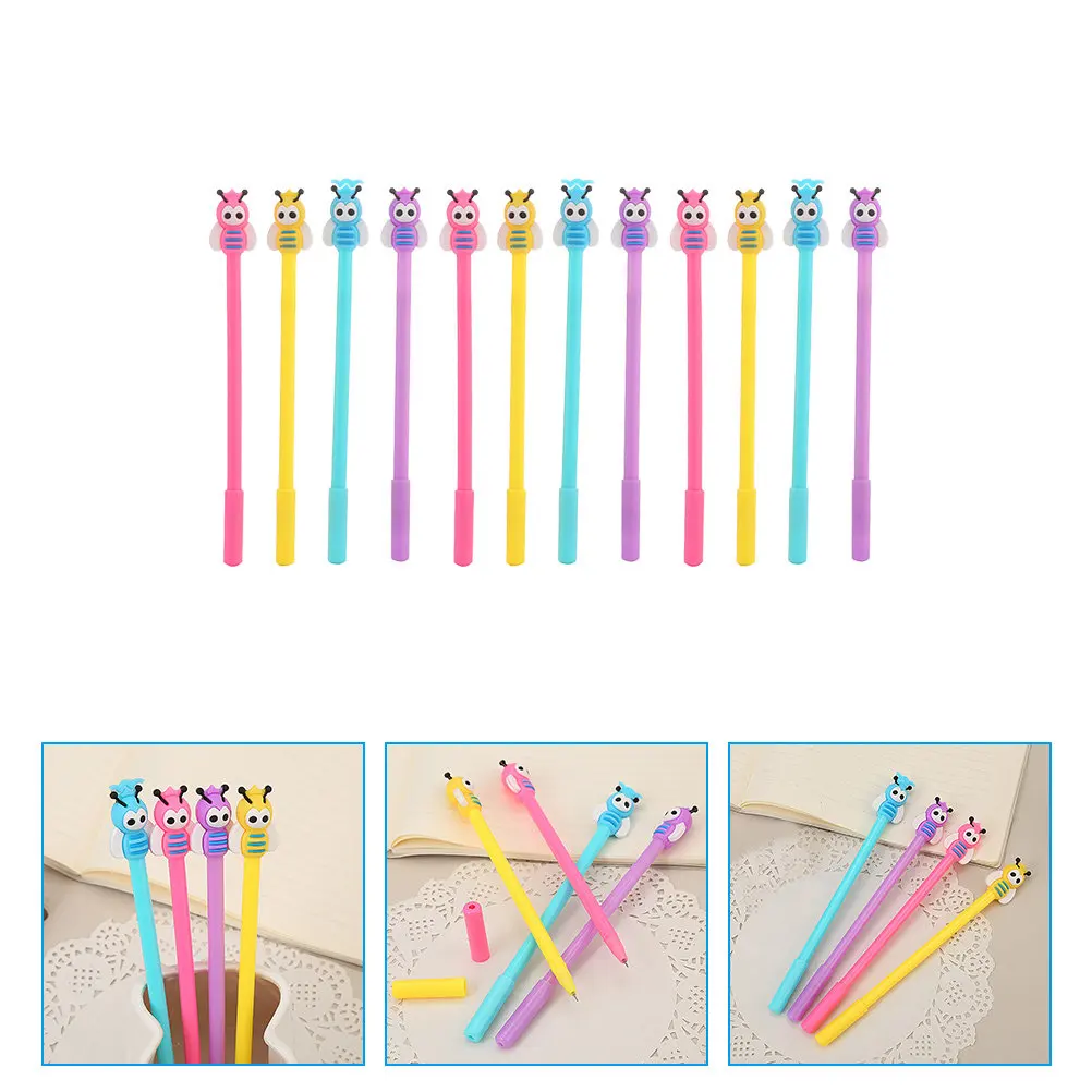 

12Pcs Cartoon Bee Pen Gel Pens Smooth Writing Student Signature Pens School Notes Writing Tool Cute Stationery Office