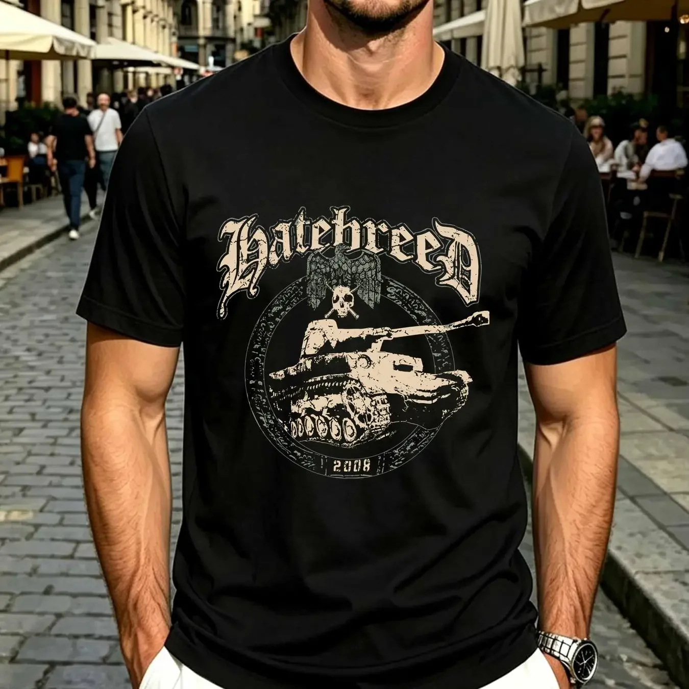 washed T Shirt 2008 Hatebreed Hardcore for men and women U2612 long sleeves vintage Washed Casual graphic Unisex Stylish Soft