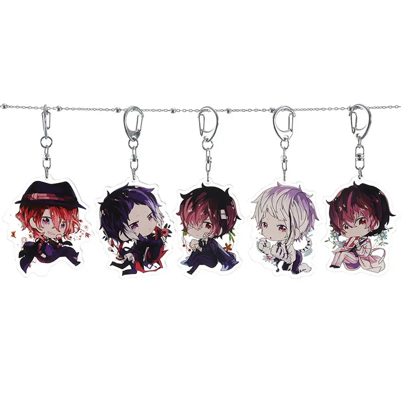 Bungo Stray Dogs Dazai Osamu Nakahara Chuya Nakajima Atsushi Ryunosuke Akutagawa Anime Keychain Pendant Gift