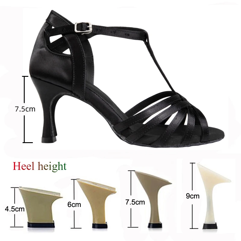 Nieuwe Latin Dansschoenen Vrouwen Salsa Tango Ballroom Party Dans Schoenen Hoge Hakken Black Skin Tone Zomer Sandalen Vrouwen 'S Schoenen