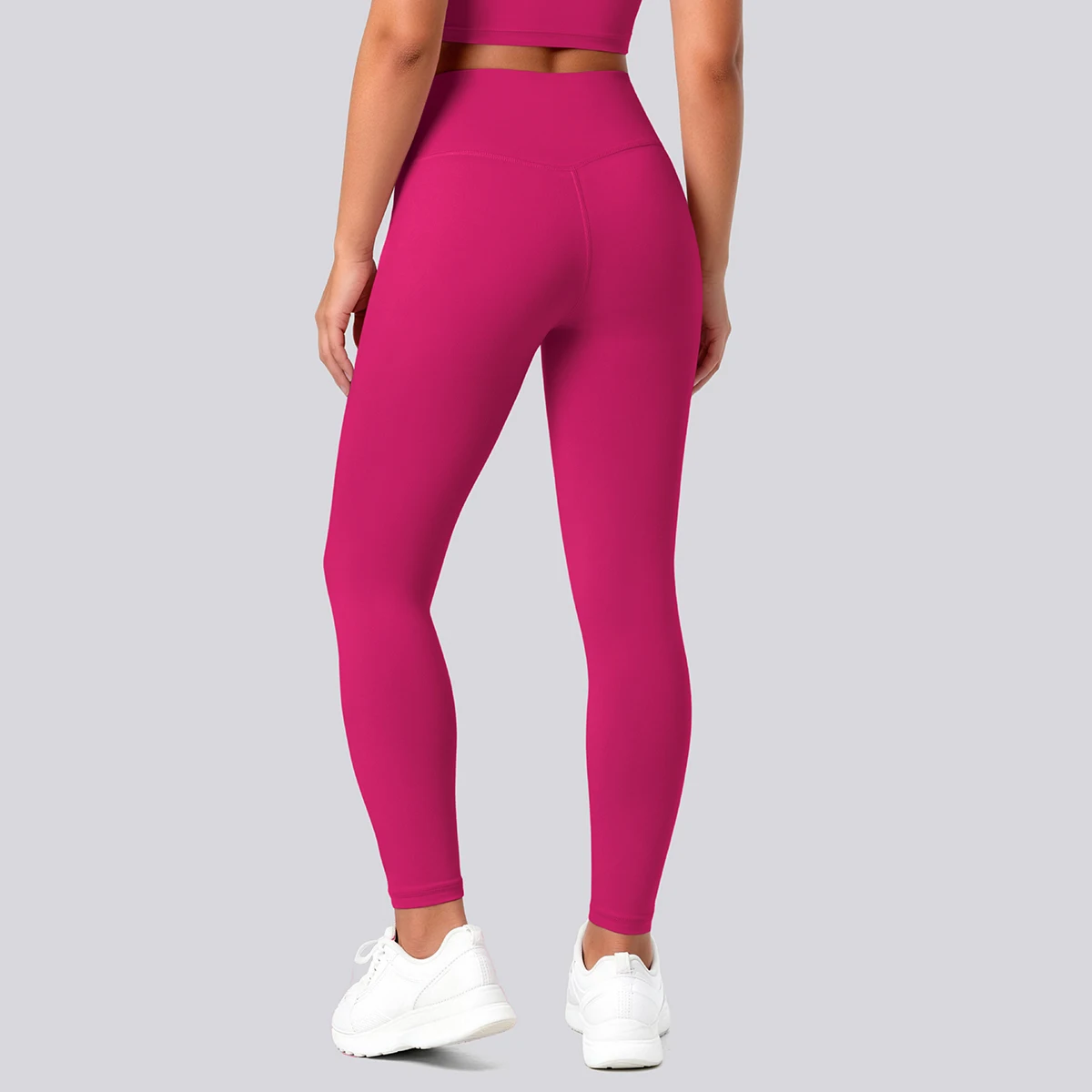 Hochtaillierte, schnelltrocknende Yoga-Hose für Damen, Fitness-, Lauf-, Rad- und Workout-Leggings, einfarbige, formgebende Sport-Hose – Detail 37