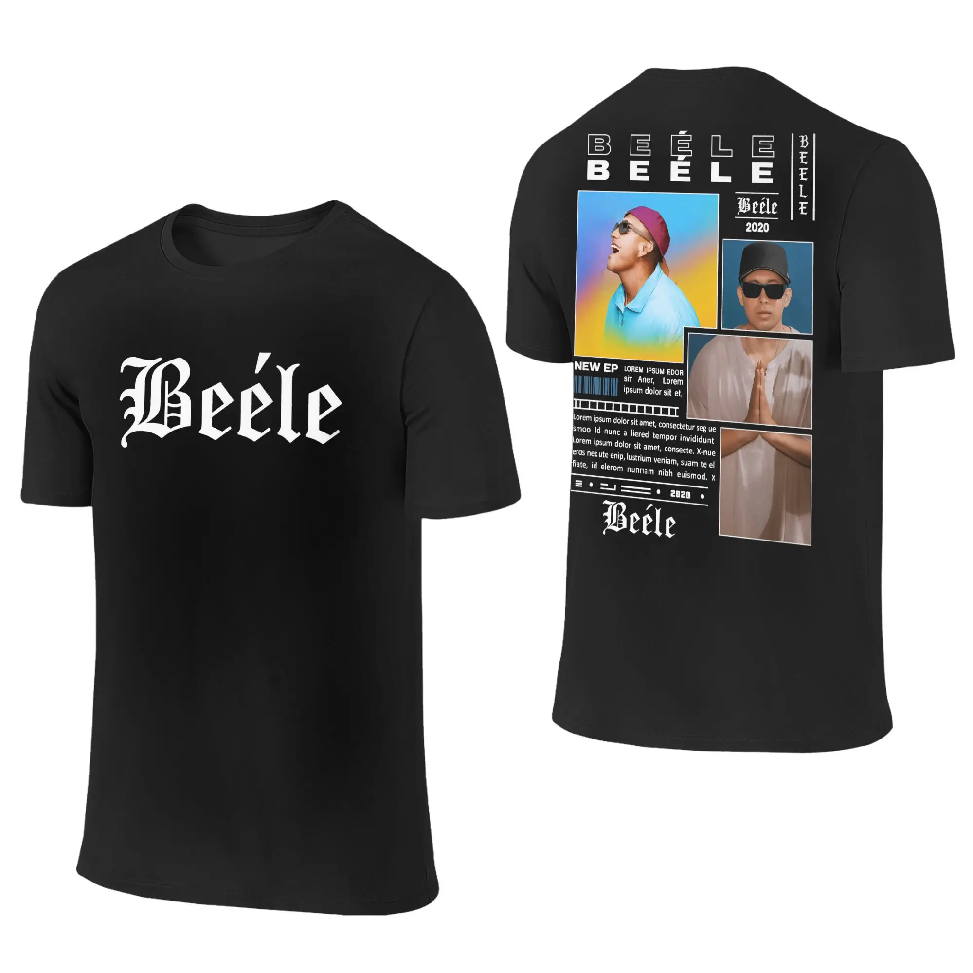 

Хлопковая футболка Beele Rapper для мужчин, летние базовые футболки Y2K, модная футболка с круглым вырезом, одежда оверсайз с узором
