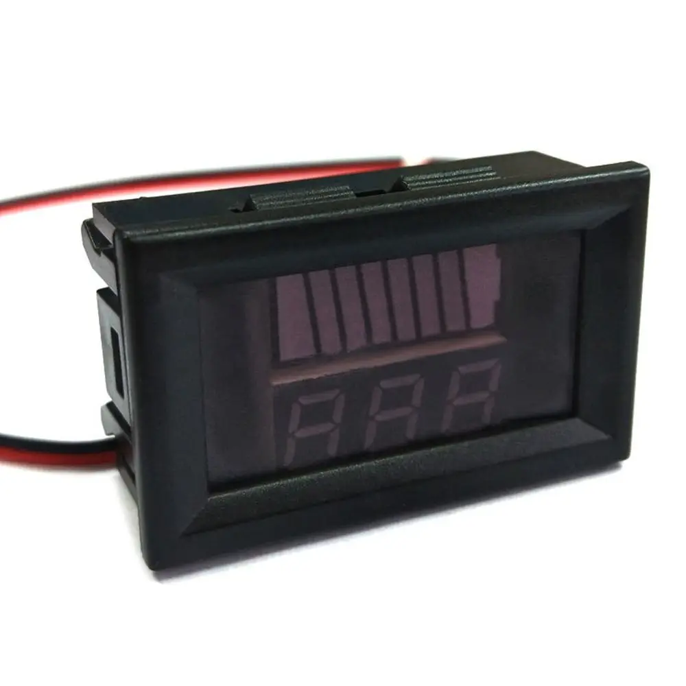 Indicador de nivel de carga de batería de coche, voltímetro de probador de capacidad de batería de litio, pantalla Digital LED, 12/24/36/48/60/72V