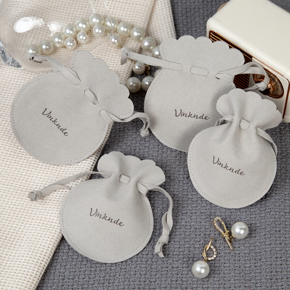 

Personalized Logo Gourd Shaped Container Jewelry Packaging Bags Microfiber Gift Envelope Pouches Travel Wedding Portable Pocket