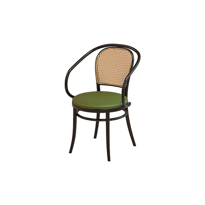 

South East Asia Feng Shui Grinding Stone Table and Chair Combination Rattan Dining Chair Western Restaurant Cafe Hote
