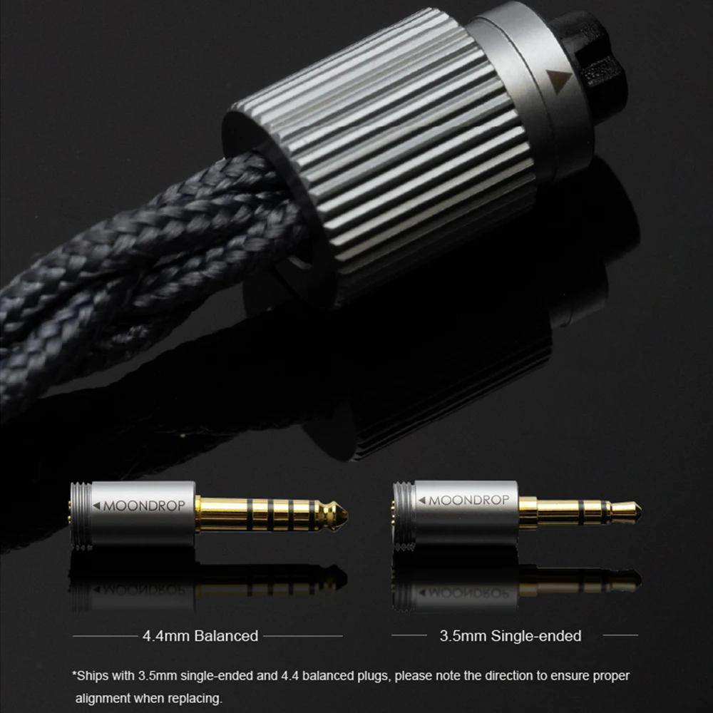 سماعات أذن Moondrop Harmon داخل الأذن، ثلاثة برامج تشغيل ديناميكية HIFI IEMs XMT 3DD مع مقابس متوازنة 4.4 مم قابلة للاستبدال